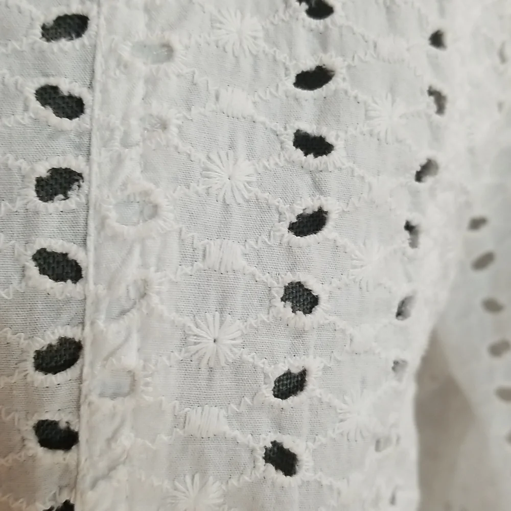 Allison Daley white eyelet jacket womens size 10 - 100% cotton - Picture 7 of 12